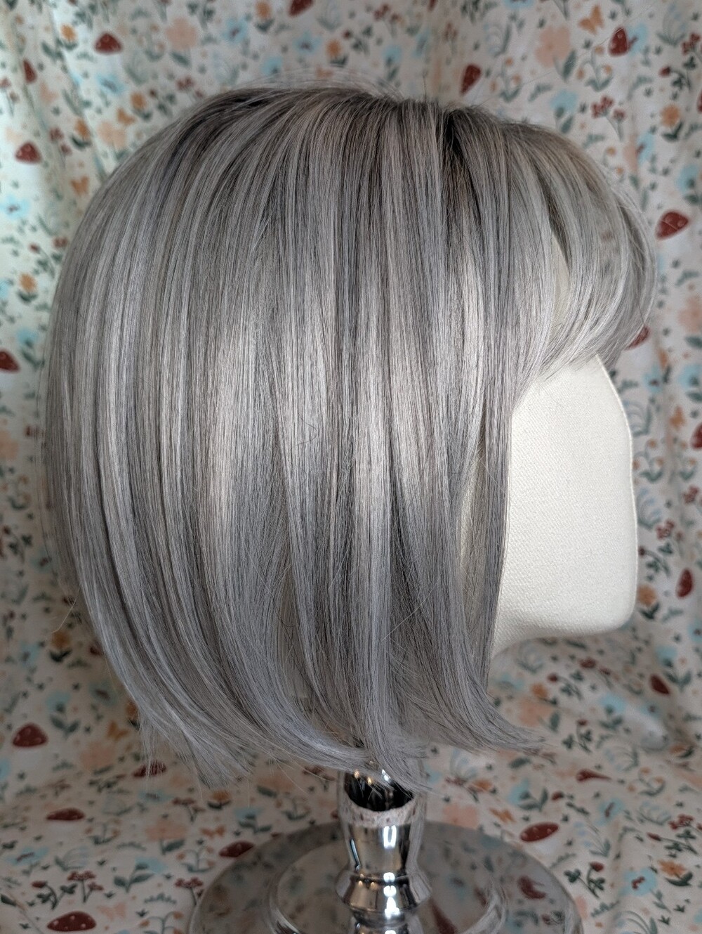Silver Bob Wig Synthetic Casual Wear Halloween Cosplay